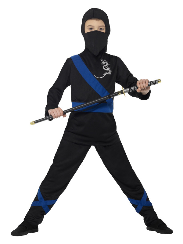 Ninja Assassin Costume, Black & Blue