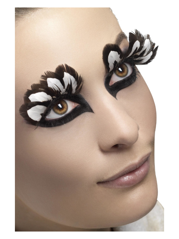 Eyelashes, Feather, Brown, Contains Glue