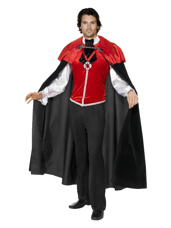 Gothic Manor Vampire Costume, Male, Red