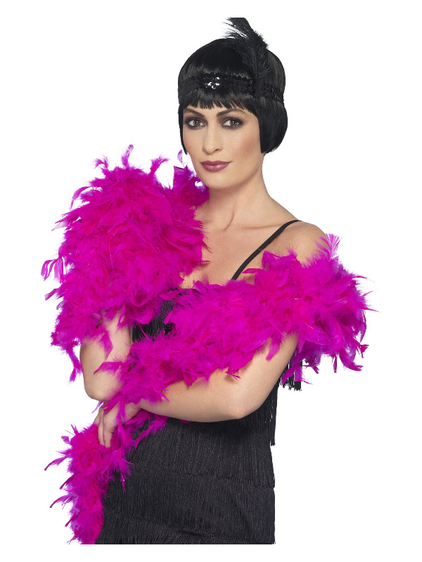 Deluxe Boa, Fuchsia, Feather, 180cm, 80g