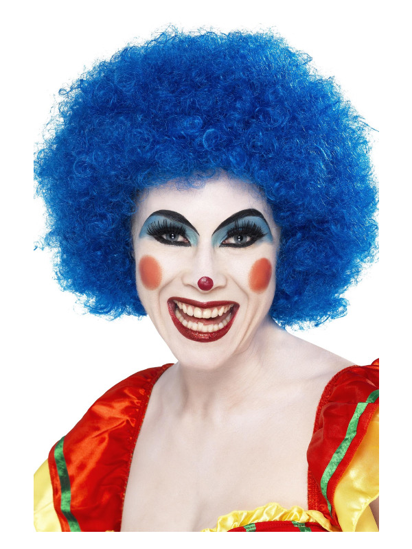 Crazy Clown Wig, Blue, 120g