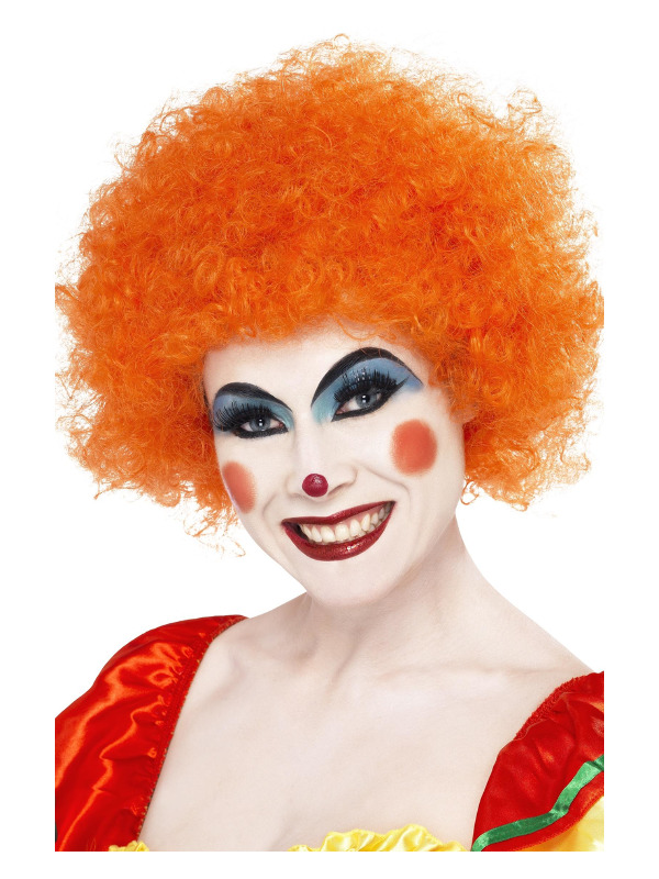 Crazy Clown Wig, Orange, 120g