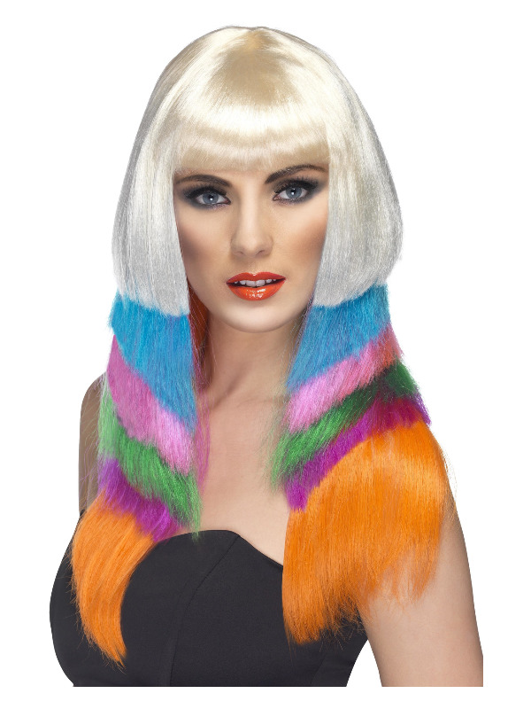 Neon Starlet Wig, Multi-Coloured, Layered