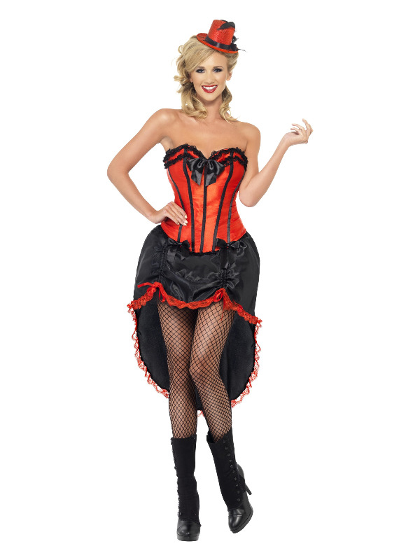 Burlesque Dancer Costume, Red & Black