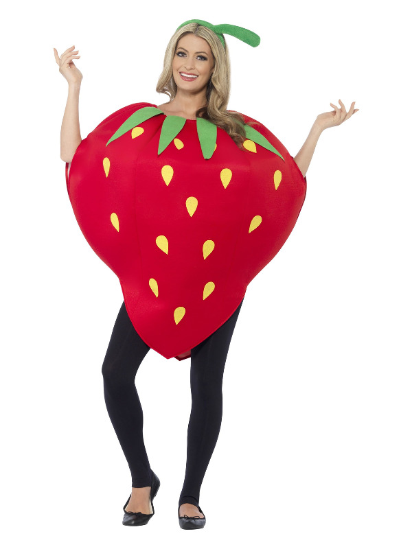 Strawberry Costume, Red, with Printed Tabard and Headpiece