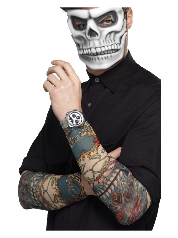 Day of the Dead Tattoo Sleeve, Multi-Coloured, 2 Pack