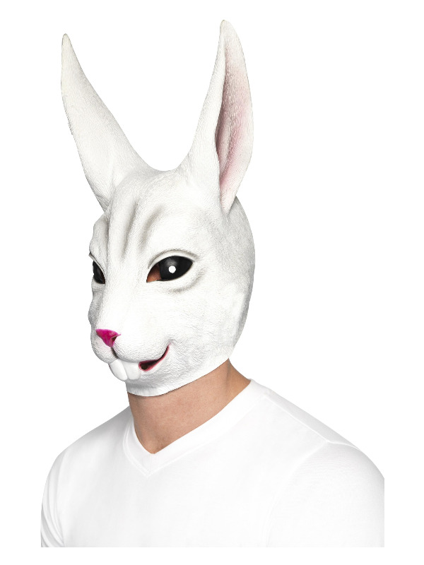 Rabbit Mask, White, Full Overhead, Latex