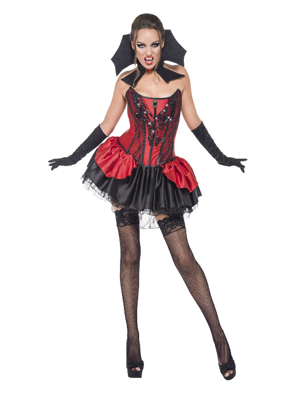 Seductive Vamp Costume, Red & Black