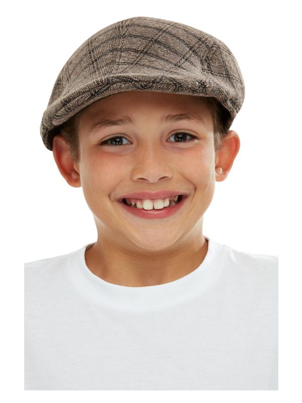 Kids Flat Cap, Brown & Black