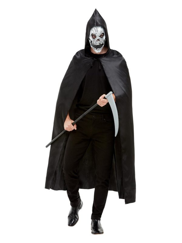 Grim Reaper Kit, Black, with Cape, Mask & Scythe 100cm/39in