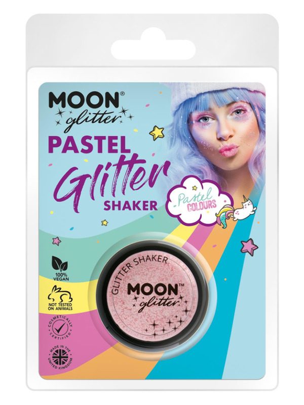 Moon Glitter Pastel Glitter Shakers, Baby Pink