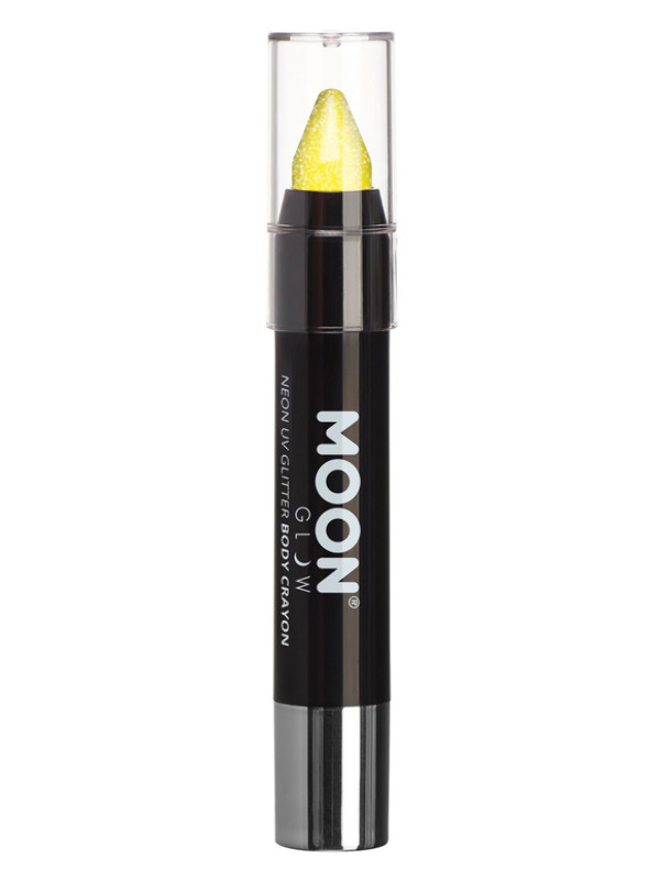 Moon Glow - Neon UV Glitter Body Crayons, Yellow