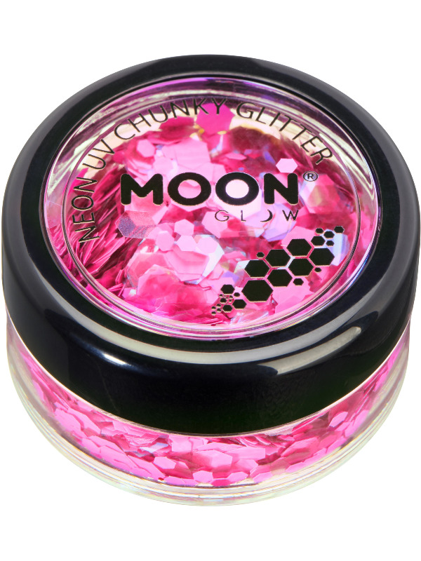 Moon Glow - Neon UV Chunky Glitter, Pink