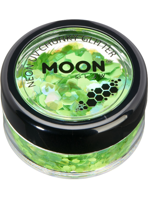 Moon Glow - Neon UV Chunky Glitter, Green