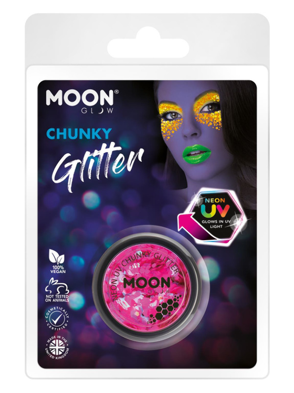 Moon Glow - Neon UV Chunky Glitter, Magenta