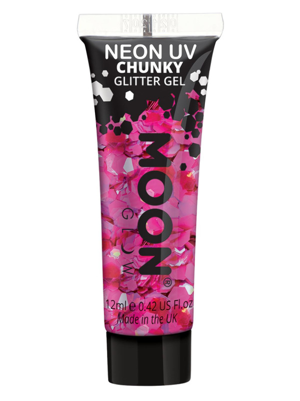 Moon Glow - Neon UV Chunky Glitter Gel, Magenta