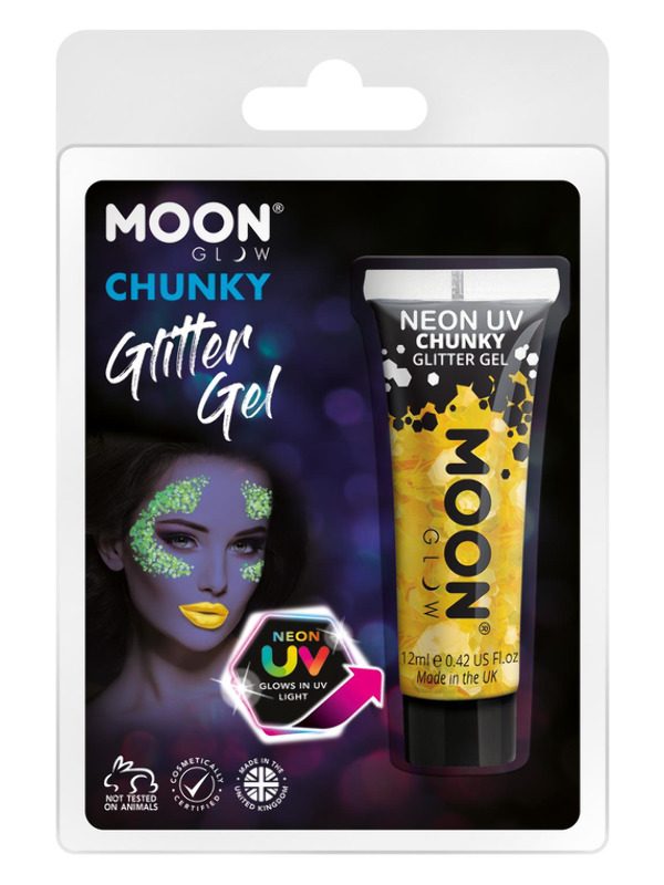 Moon Glow - Neon UV Chunky Glitter Gel, Golden