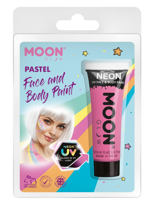 Moon Glow Pastel Neon UV Face Paint, Pastel Pink