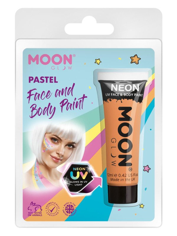 Moon Glow Pastel Neon UV Face Paint, Orange