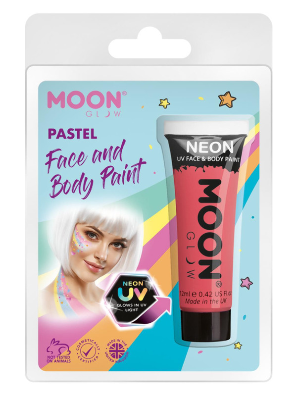 Moon Glow Pastel Neon UV Face Paint, Pastel Coral