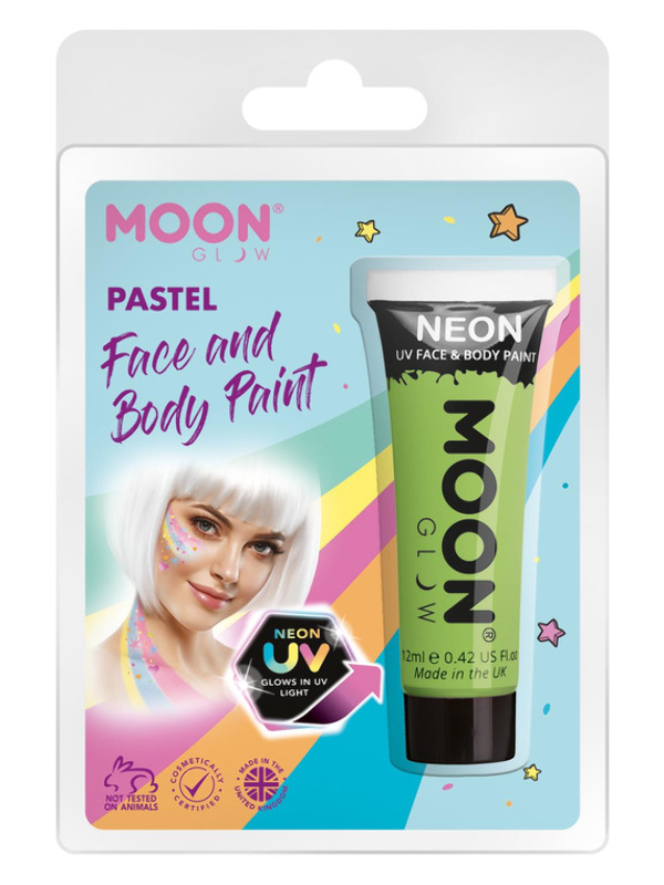 Moon Glow Pastel Neon UV Face Paint, Pastel Green