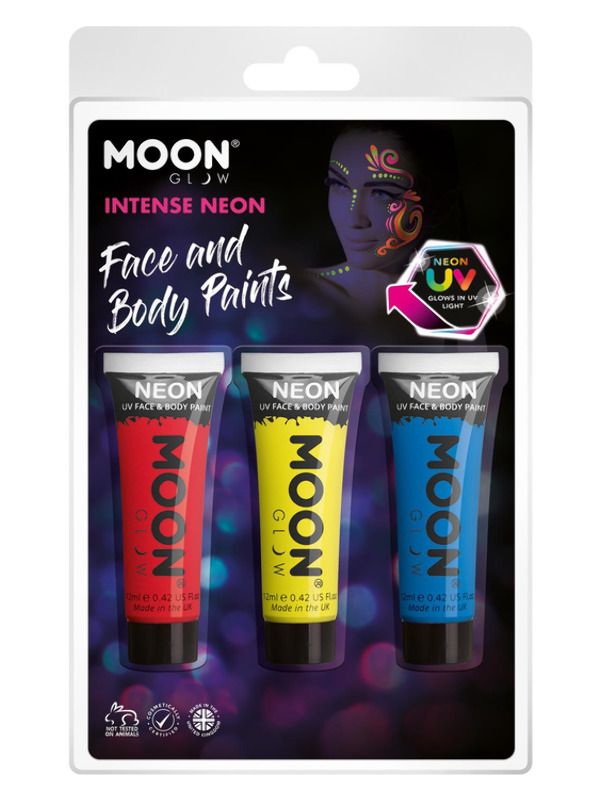 Moon Glow Intense Neon UV Face Paint, Red