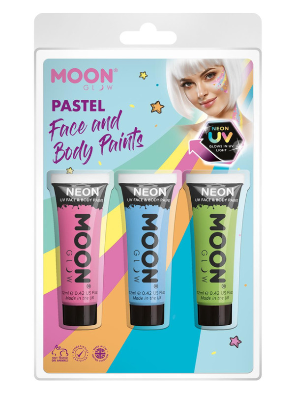 Moon Glow Pastel Neon UV Face Paint,