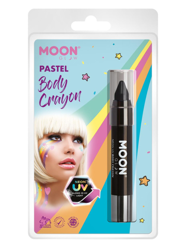 Moon Glow Pastel Neon UV Body Crayons, Black