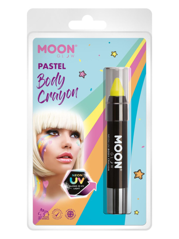 Moon Glow Pastel Neon UV Body Crayons, Yellow