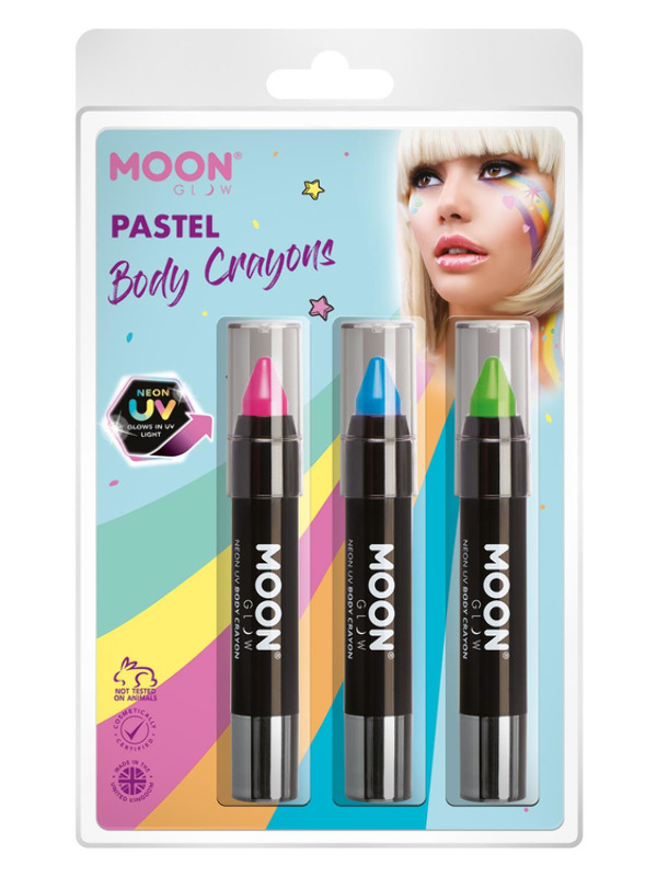 Moon Glow Pastel Neon UV Body Crayons,