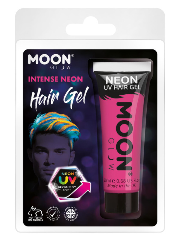 Moon Glow Intense Neon UV Hair Gel, Hot Pink