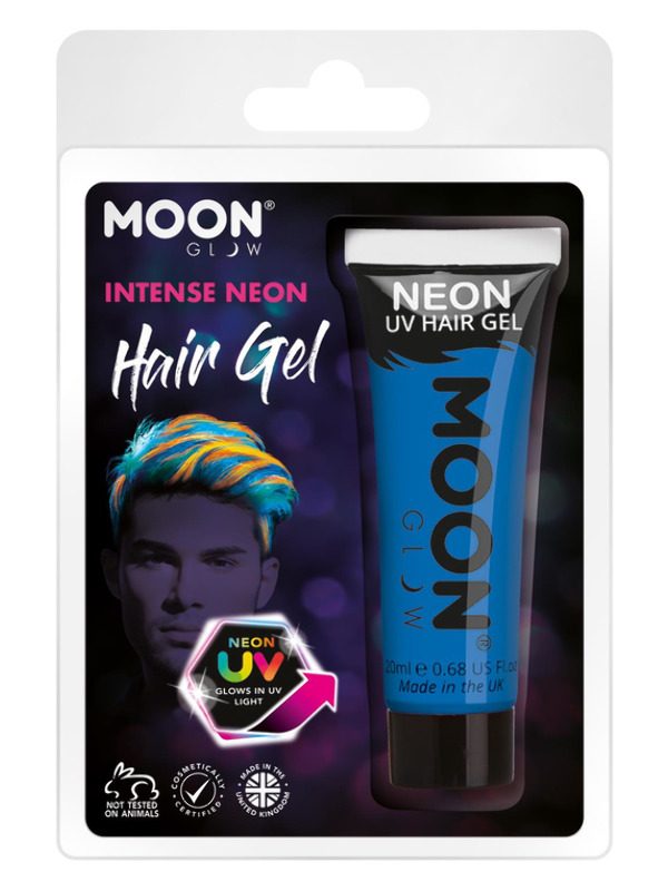 Moon Glow Intense Neon UV Hair Gel, Blue