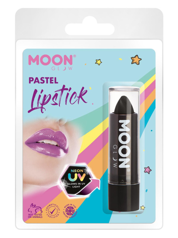 Moon Glow Pastel Neon UV Lipstick, Black