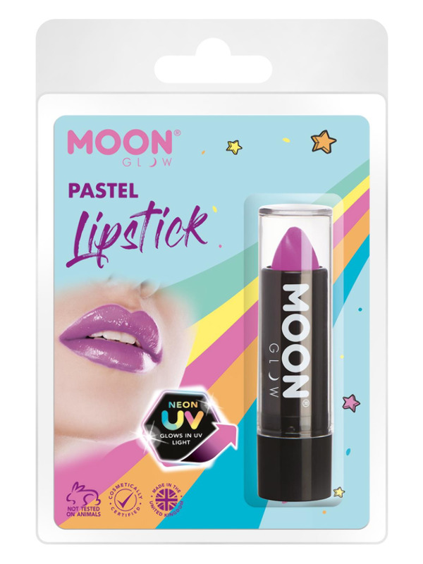 Moon Glow Pastel Neon UV Lipstick, Lilac