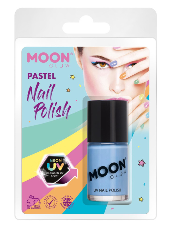 Moon Glow Pastel Neon UV Nail Polish, Pastel Blu