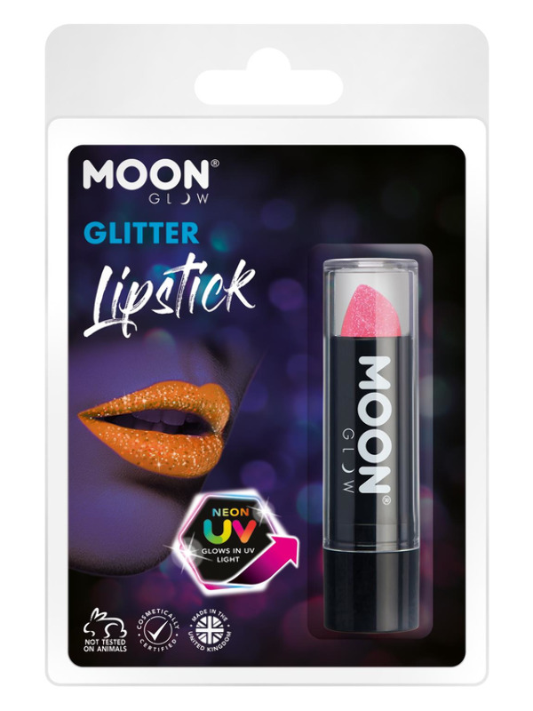 Moon Glow - Neon UV Glitter Lipstick, Pink