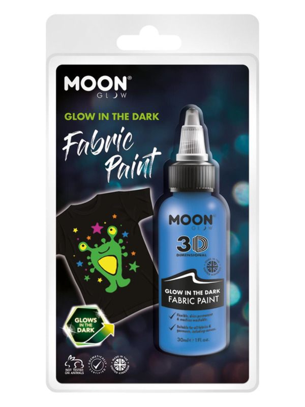 Moon Glow - Glow in the Dark Fabric Paint, Blue