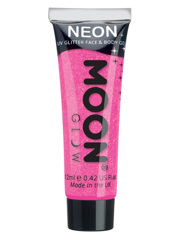 Moon Glow Neon UV Fine Glitter Gel, Hot Pink