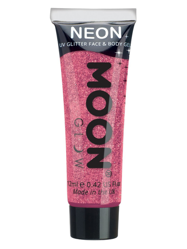 Moon Glow Neon UV Fine Glitter Gel, Pink