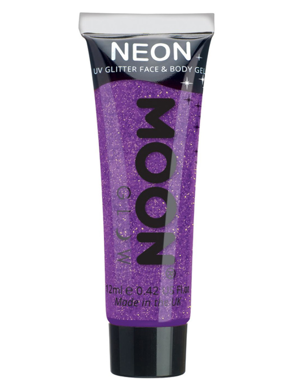 Moon Glow Neon UV Fine Glitter Gel, Purple