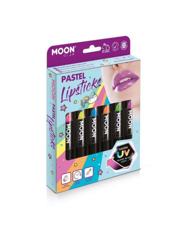 Moon Glow Pastel Neon UV Lipstick, Assorted